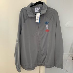 Grey red white blue large trefoil track jacket